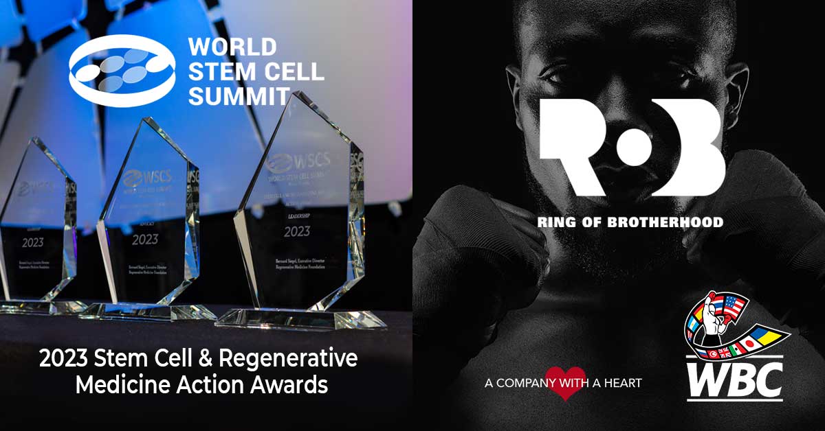 Ring of Brotherhood Foundation to receive prestigious Regenerative Medicine Grassroots Advocacy “Action” Award at  World Stem Cell Summit in Winston-Salem, NC, June 5-9